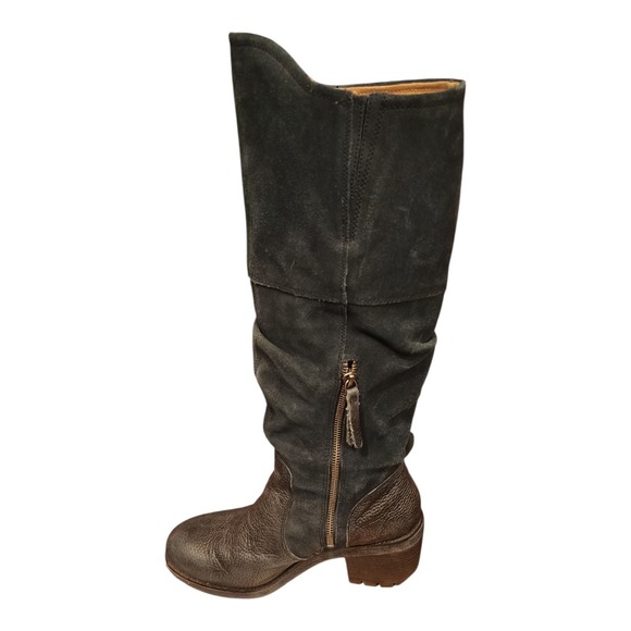 CAT Boots Womens Blue Leather Penelope Lockdown Knee High Riding 3" Heel Size 9 - Picture 4 of 11